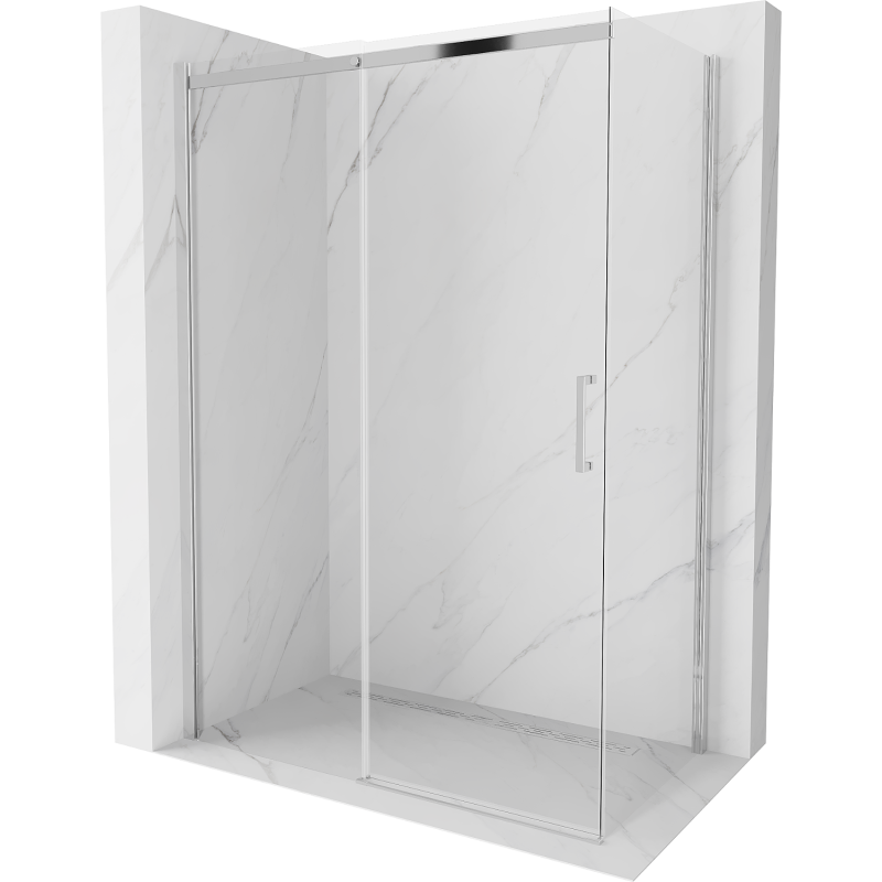 Mexen Omega extendable shower cubicle 160 x 70 cm, Transparent, Chrome - 825-160-070-01-00