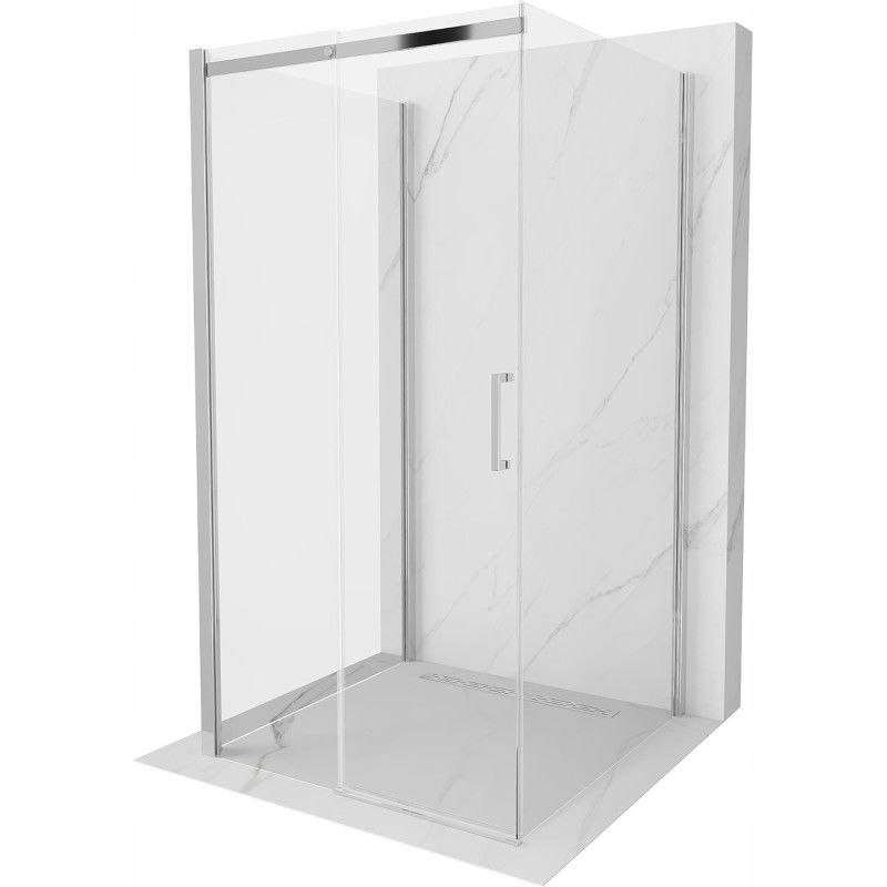 Mexen Omega 3-walled shower enclosure, sliding 100 x 100 cm, transparent, chrome - 825-100-100-01-00-3S