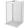 Mexen Omega-3S 3-wall sliding shower cabin, 100 x 100 cm, transparent, chrome - 825-100-100-01-00-3S
