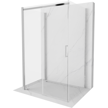 Mexen Omega-3S 3-wall shower cabin, sliding 130 x 80 cm, transparent, chrome - 825-130-080-01-00-3S