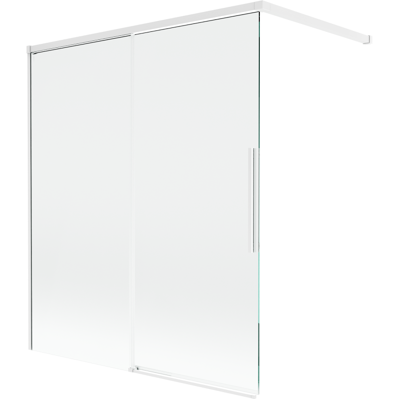 Mexen Rox 2-panel sliding bath screen 140 x 150 cm, transparent, white - 8C9-140-003-20-00