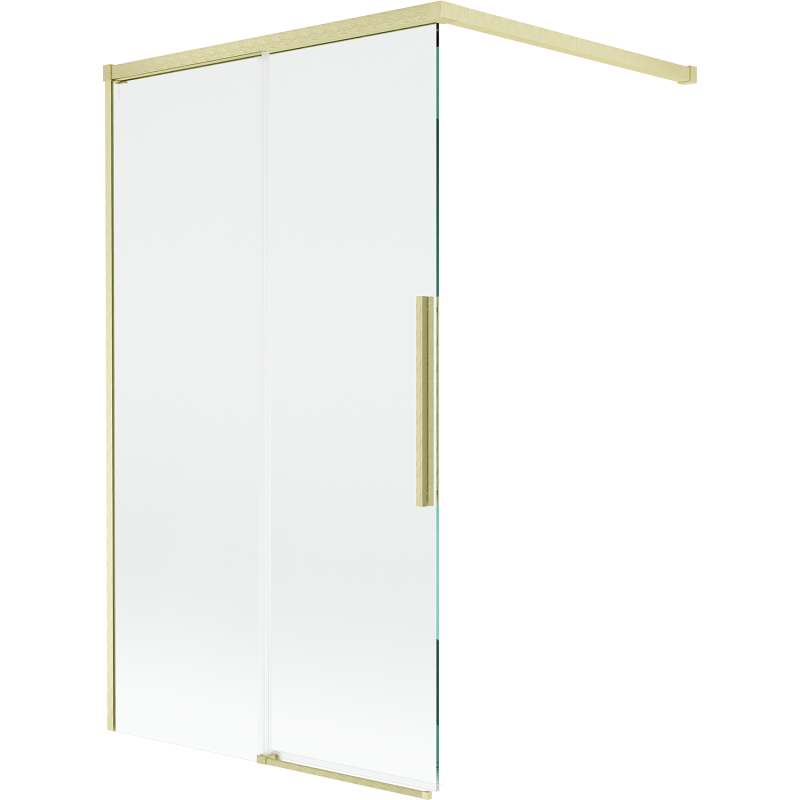 Mexen Rox shower screen 2-panel sliding 100 x 150 cm, transparent, brushed gold - 8C9-100-003-55-00