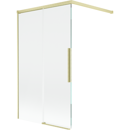 Mexen Rox shower screen 2-panel sliding 100 x 150 cm, transparent, brushed gold - 8C9-100-003-55-00