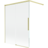 Mexen Rox 2-wing Sliding Bath Screen 120 x 150 cm, Transparent, Brushed Gold - 8C9-120-003-55-00