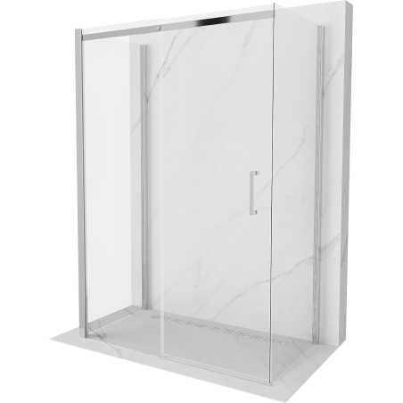 Mexen Omega-3S 3-wall shower enclosure, sliding 140 x 80 cm, transparent, chrome - 825-140-080-01-00-3S