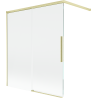 Mexen Rox 2-wing sliding shower screen 140 x 150 cm, transparent, brushed gold - 8C9-140-003-55-00