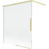 Mexen Rox sliding bath screen, 2-panel, 140 x 150 cm, transparent, brushed gold - 8C9-140-003-55-00