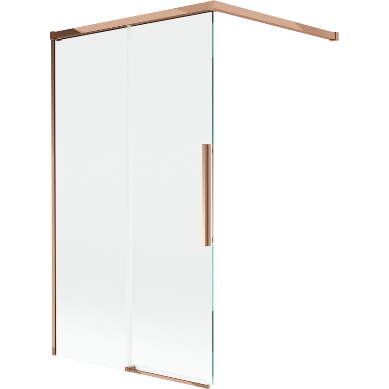 Mexen Rox 2-wing sliding shower screen 100 x 150 cm, transparent, rose gold - 8C9-100-003-60-00