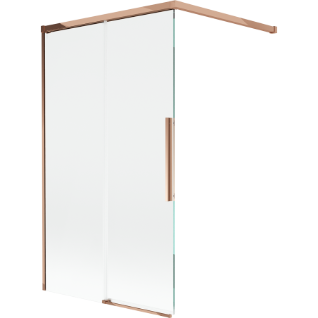 Mexen Rox 2-wing sliding shower screen 100 x 150 cm, transparent, rose gold - 8C9-100-003-60-00