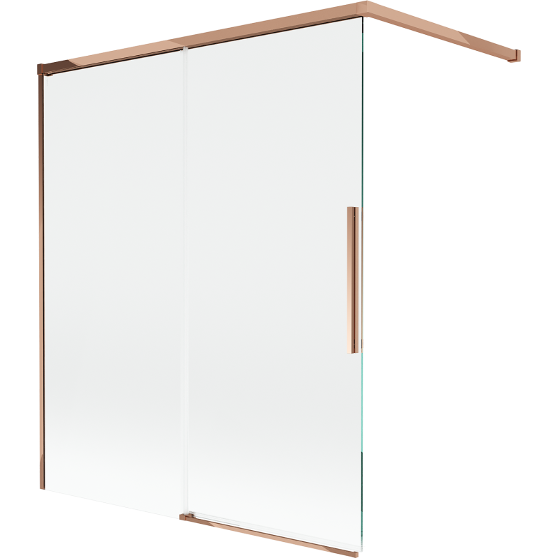 Mexen Rox shower screen 2-wing sliding 140 x 150 cm, transparent, rose gold - 8C9-140-003-60-00