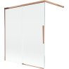 Mexen Rox 2-wing sliding shower screen 140 x 150 cm, transparent, pink gold - 8C9-140-003-60-00