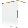 Mexen Rox shower screen 2-wing sliding 140 x 150 cm, transparent, rose gold - 8C9-140-003-60-00
