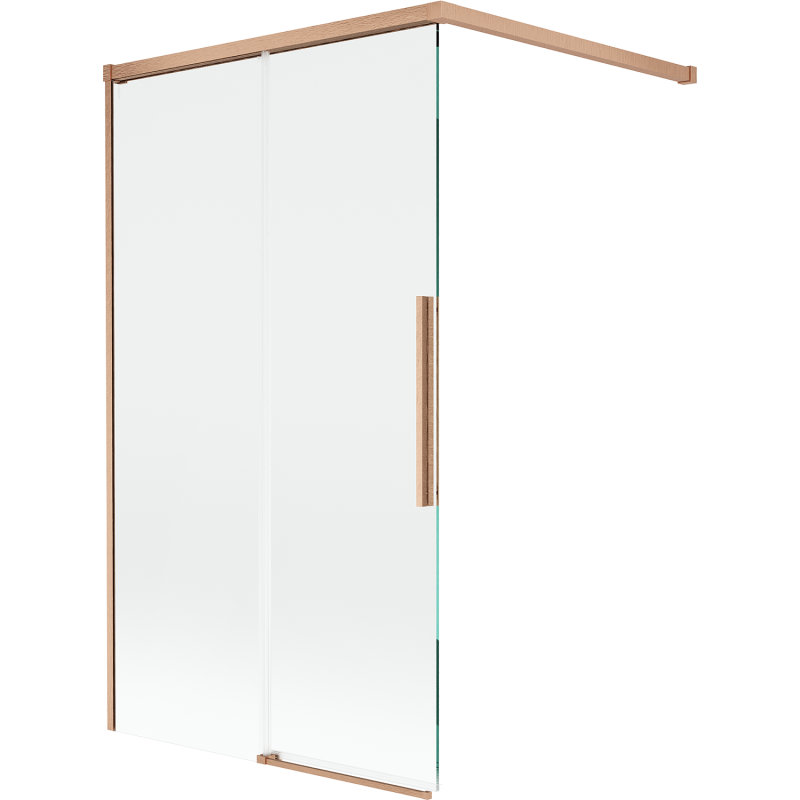Mexen Rox 2-wing sliding bath screen 100 x 150 cm, transparent, brushed copper - 8C9-100-003-65-00