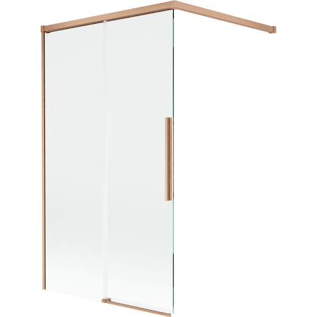 Mexen Rox shower screen 2-wing sliding 100 x 150 cm, transparent, brushed copper - 8C9-100-003-65-00