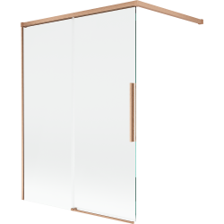 Mexen Rox 2-panel sliding shower screen 120 x 150 cm, transparent, brushed copper - 8C9-120-003-65-00