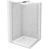 Mexen Omega sliding shower cabin 100 x 100 cm, transparent, chrome + Flat shower tray - 825-100-100-01-00-4010