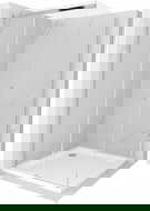 Mexen Omega Sliding Shower Enclosure 100 x 100 cm, Transparent, Chrome + Flat Shower Tray - 825-100-100-01-00-4010