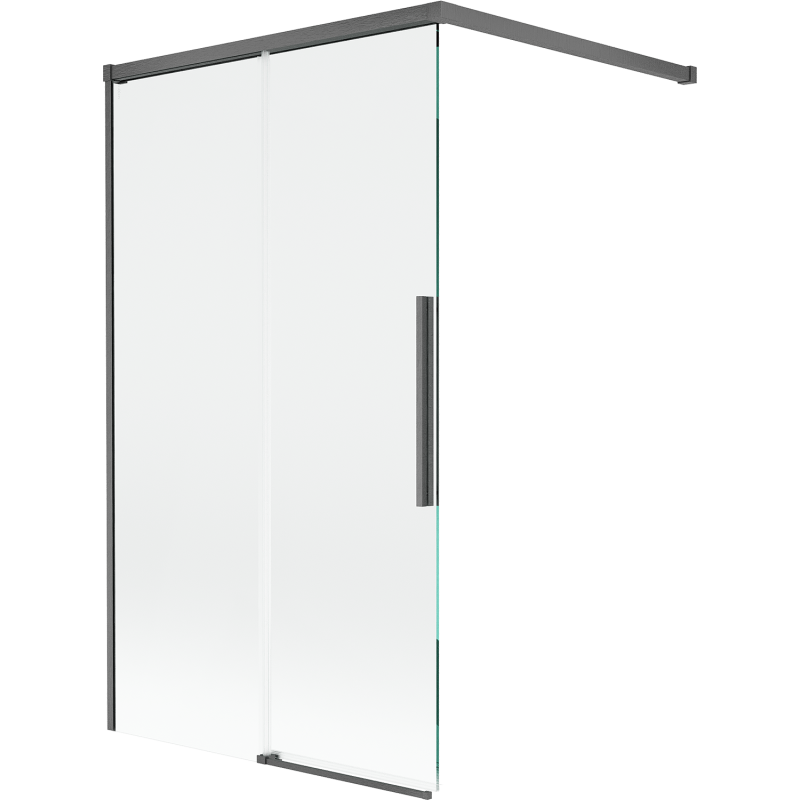 Mexen Rox shower screen 2-wing sliding 100 x 150 cm, transparent, brushed gun gray - 8C9-100-003-66-00