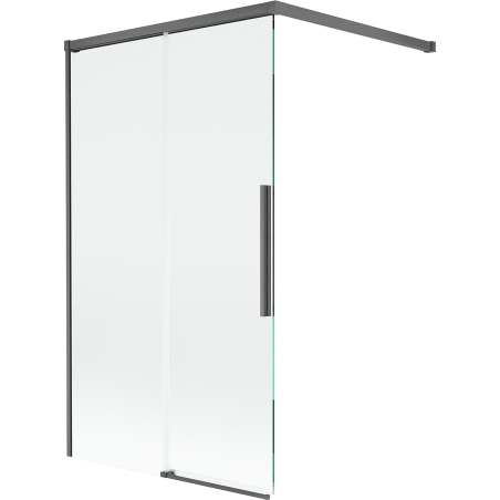 Mexen Rox shower screen 2-wing sliding 100 x 150 cm, transparent, brushed gun gray - 8C9-100-003-66-00
