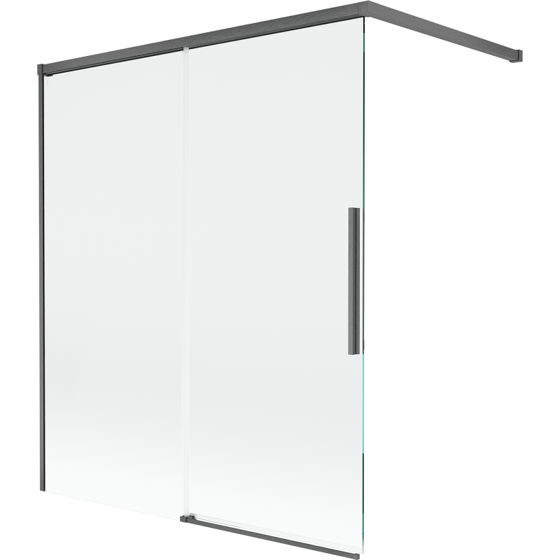 Mexen Rox 2-panel sliding bath screen 140 x 150 cm, transparent, brushed gun gray - 8C9-140-003-66-00