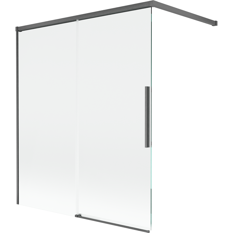 Mexen Rox shower screen 2-wing sliding 140 x 150 cm, transparent, gun gray brushed - 8C9-140-003-66-00