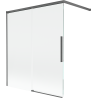 Mexen Rox shower screen 2-wing sliding 140 x 150 cm, transparent, gun gray brushed - 8C9-140-003-66-00