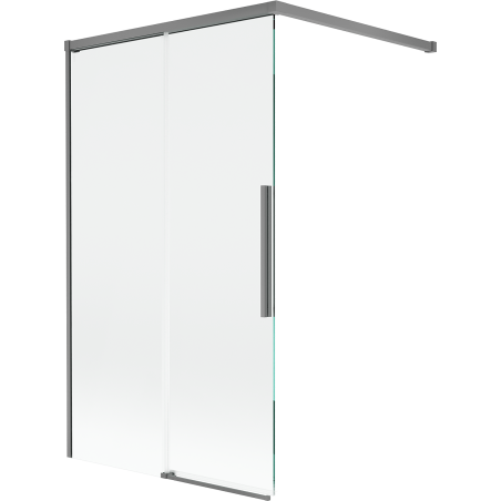 Mexen Rox Bath Screen 2-Panel Sliding 100 x 150 cm, Transparent, Gun Metal - 8C9-100-003-95-00