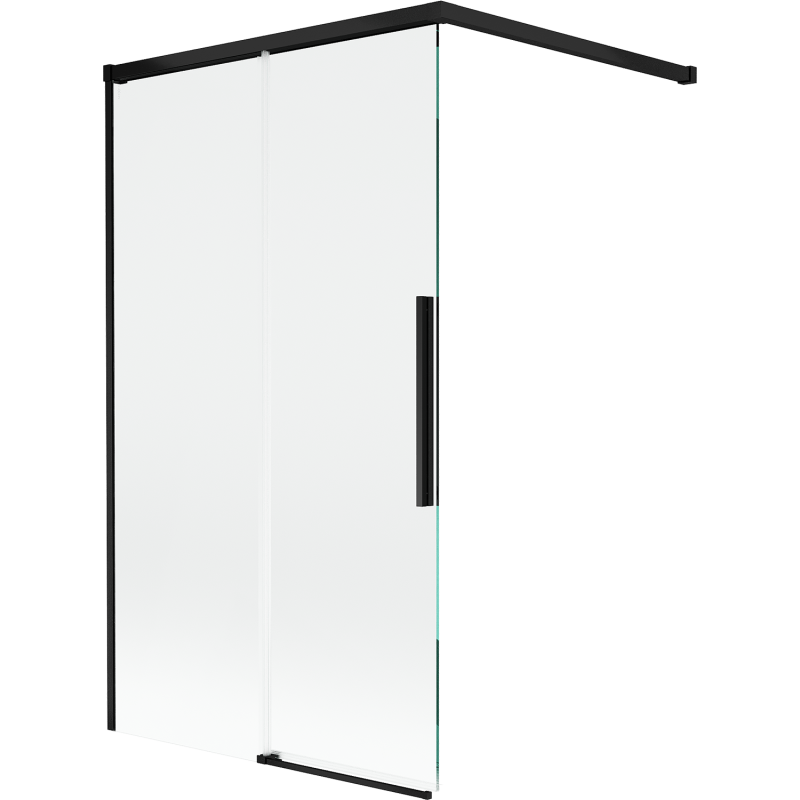 Mexen Rox 2-wing sliding bath screen 100 x 150 cm, transparent, black - 8C9-100-003-70-00