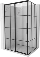 Mexen Rox Sliding Shower Enclosure Left 110 x 95 cm, Black Grid, Black - 8C2-110-095-70-77-L