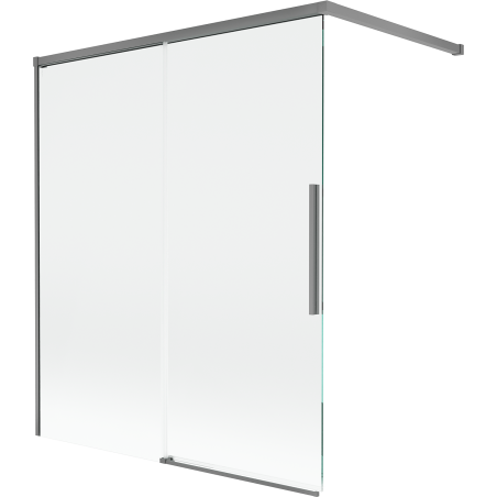 Mexen Rox 2-Wing Sliding Bath Screen 140 x 150 cm, Transparent, Gun Metal - 8C9-140-003-95-00