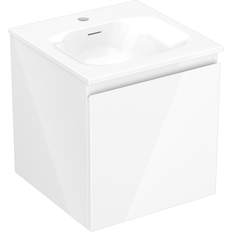 Mexen Orio bathroom cabinet 45 cm with Vela sink, 1 drawer, gloss white - 91A10-04547-1-BF00-W23M00