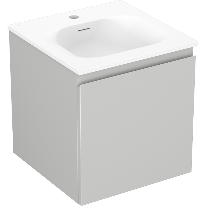 Mexen Orio bathroom cabinet 45 cm with Vela washbasin, 1 drawer, gray matte/white matte - 91A10-04547-1-BF62-W23M01