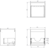 Mexen Orio 45 cm Bathroom Cabinet with Vela Sink, 1 Drawer, Matte Graphite/Matte White - 91A10-04547-1-BF66-W23M01