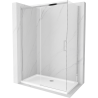 Mexen Omega sliding shower cabin 140 x 70 cm, transparent, chrome + Flat shower tray - 825-140-070-01-00-4010