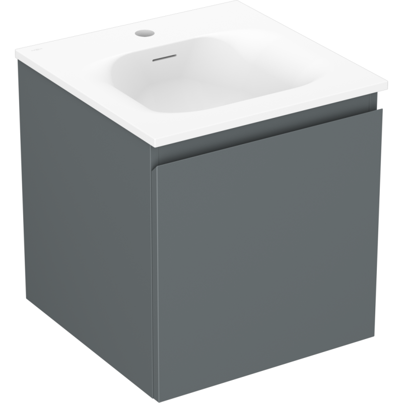 Mexen Orio 45 cm Bathroom Cabinet with Vela Sink, 1 Drawer, Matte Graphite/Matte White - 91A10-04547-1-BF66-W23M01