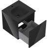 Mexen Orio bathroom cabinet 45 cm with Vela sink, 1 drawer, black gloss/black matte - 91A10-04547-1-BF70-W23M71