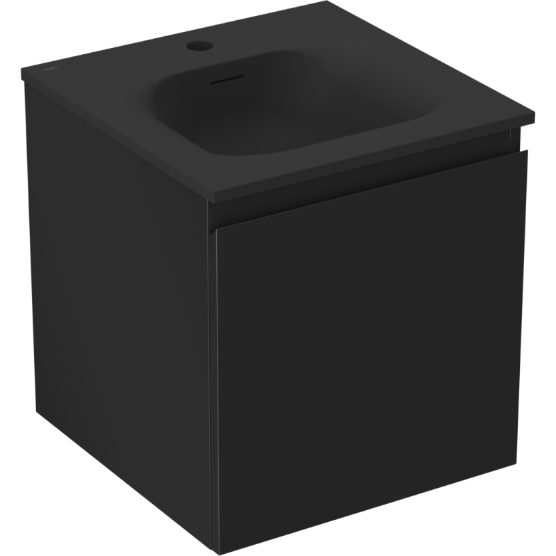 Mexen Orio bathroom cabinet 45 cm with Vela washbasin, 1 drawer, black matte - 91A10-04547-1-BF71-W23M71