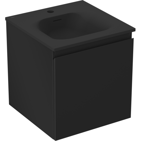 Mexen Orio bathroom cabinet 45 cm with Vela washbasin, 1 drawer, black matte - 91A10-04547-1-BF71-W23M71