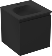 Mexen Orio bathroom cabinet 45 cm with Vela basin, 1 drawer, black matt - 91A10-04547-1-BF71-W23M71
