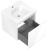 Mexen Orio bathroom cabinet 50 cm with Vela sink, 1 drawer, white gloss - 91A10-05047-1-BF00-W23M00