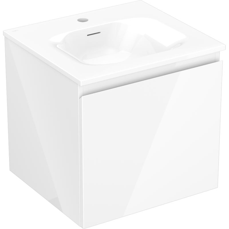 Mexen Orio bathroom cabinet 50 cm with Vela sink, 1 drawer, white gloss - 91A10-05047-1-BF00-W23M00