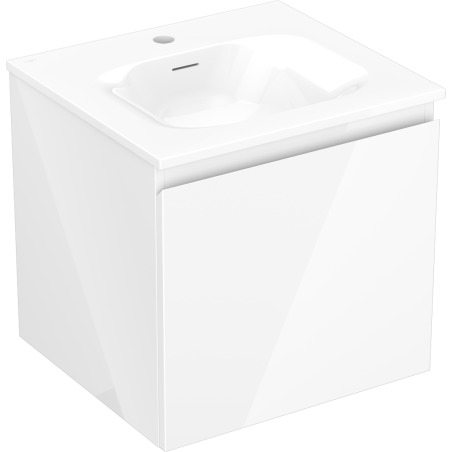 Mexen Orio bathroom cabinet 50 cm with Vela sink, 1 drawer, white gloss - 91A10-05047-1-BF00-W23M00