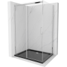 Mexen Omega sliding shower enclosure 120 x 90 cm, transparent, chrome + Flat shower tray, black - 825-120-090-01-00-4070