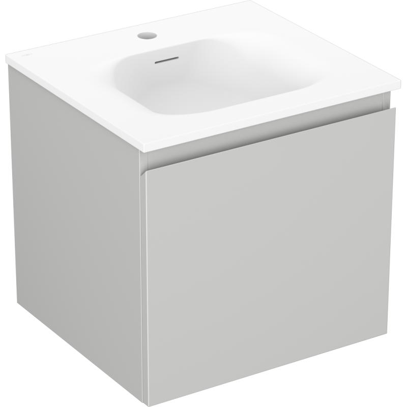 Mexen Orio bathroom cabinet 50 cm with Vela sink, 1 drawer, grey matt/white matt - 91A10-05047-1-BF62-W23M01