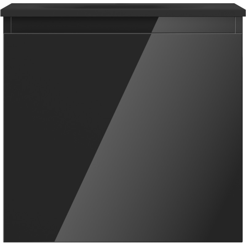 Mexen Orio 50 cm Bathroom Cabinet with Vela Sink, 1 Drawer, Black Gloss/Black Matte - 91A10-05047-1-BF70-W23M71