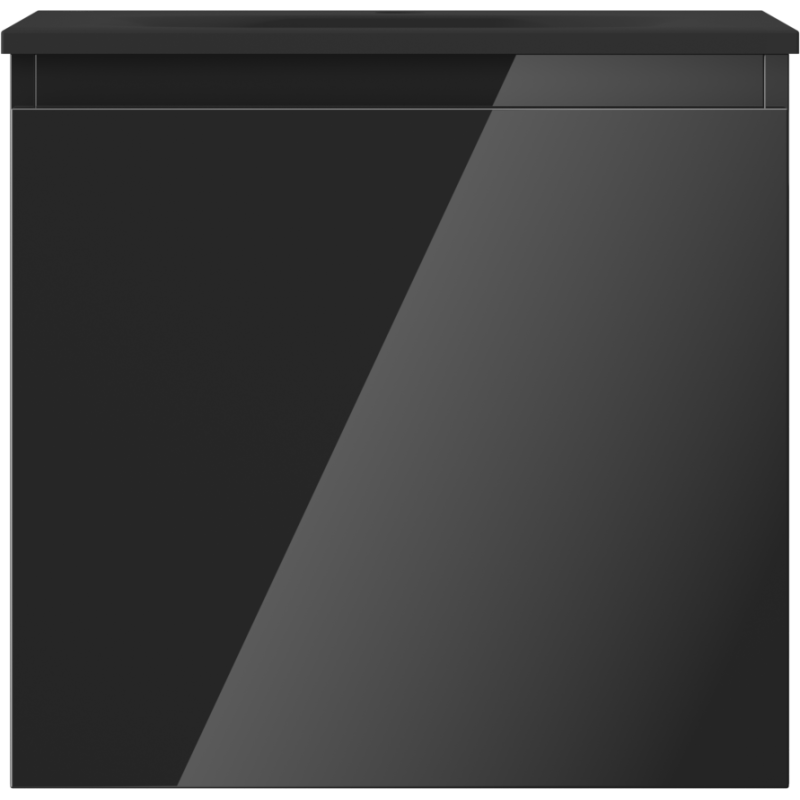 Mexen Orio bathroom cabinet 50 cm with Vela washbasin, 1 drawer, black gloss/black matte - 91A10-05047-1-BF70-W23M71