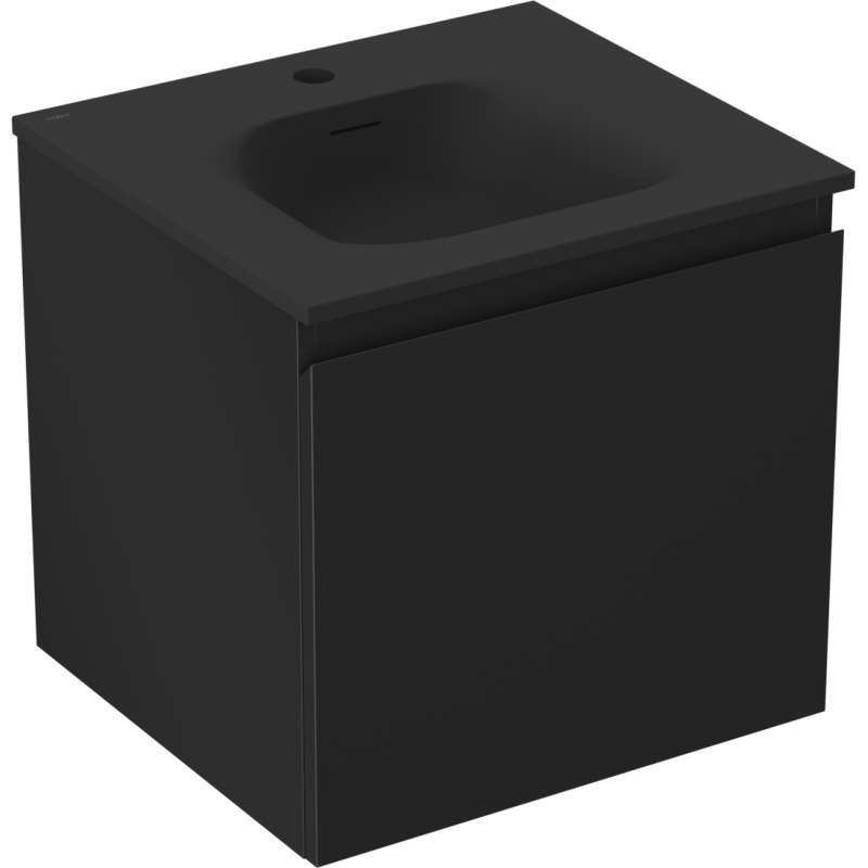 Mexen Orio bathroom cabinet 50 cm with Vela sink, 1 drawer, black matt - 91A10-05047-1-BF71-W23M71