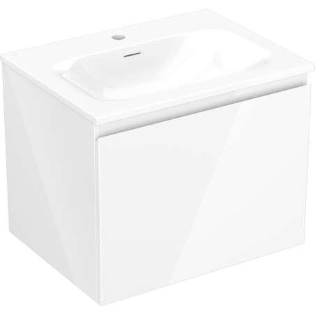 Mexen Orio bathroom cabinet 60 cm with Vela sink, 1 drawer, white gloss - 91A10-06047-1-BF00-W23M00