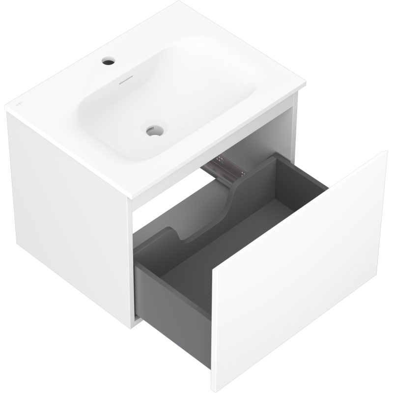 Mexen Orio bathroom cabinet 60 cm with Vela sink, 1 drawer, white matt - 91A10-06047-1-BF01-W23M01