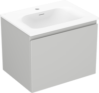 Mexen Orio 60 cm bathroom cabinet with Vela sink, 1 drawer, grey matt/white matt - 91A10-06047-1-BF62-W23M01